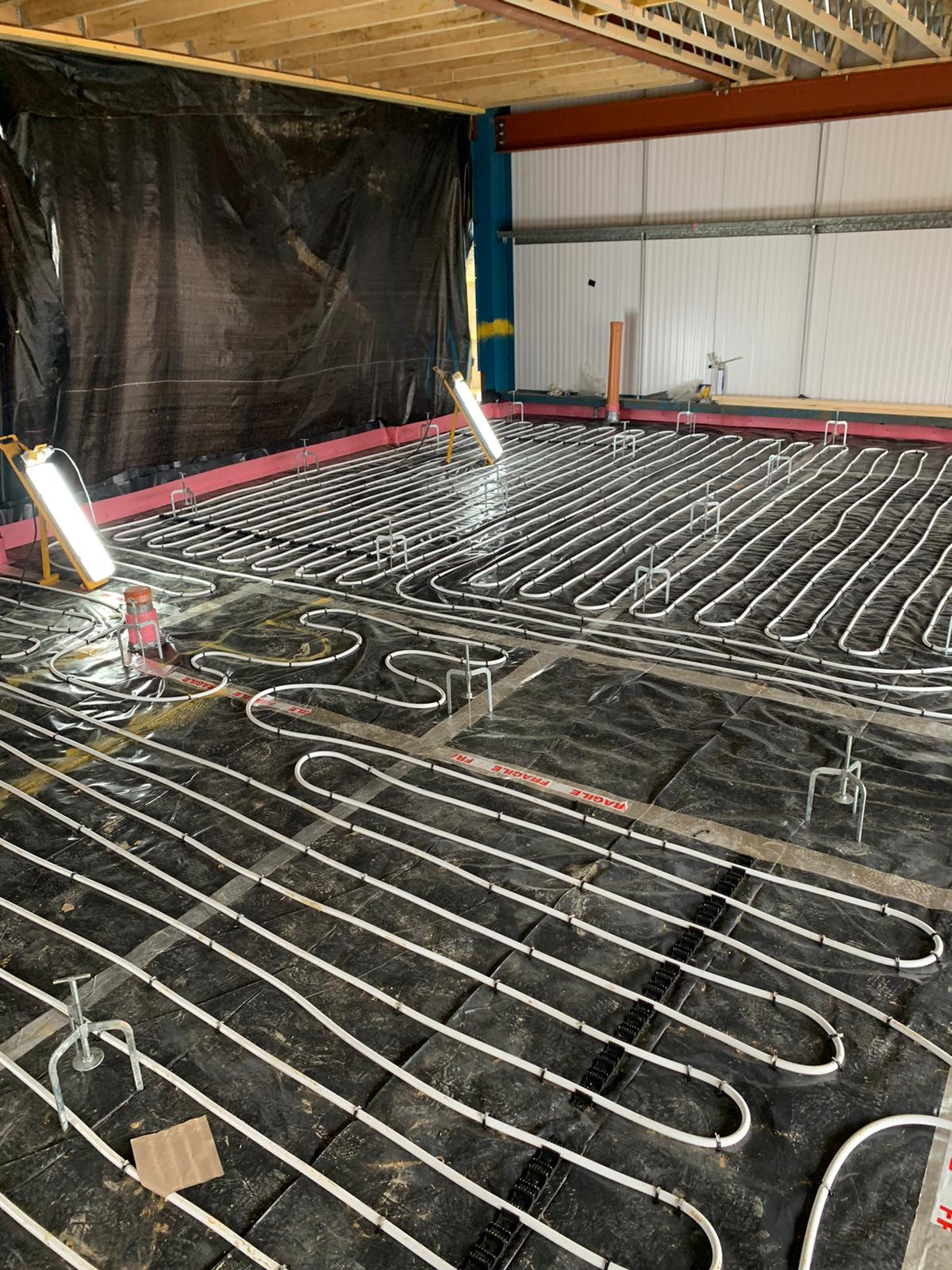 250m2 Of Of Underfloor Heating And Flowing Concrete | Co-Dunkall