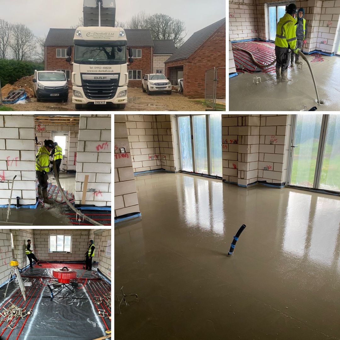 150m2 Insulation Underfloor Heating & Cemfloor Screed - Norfolk