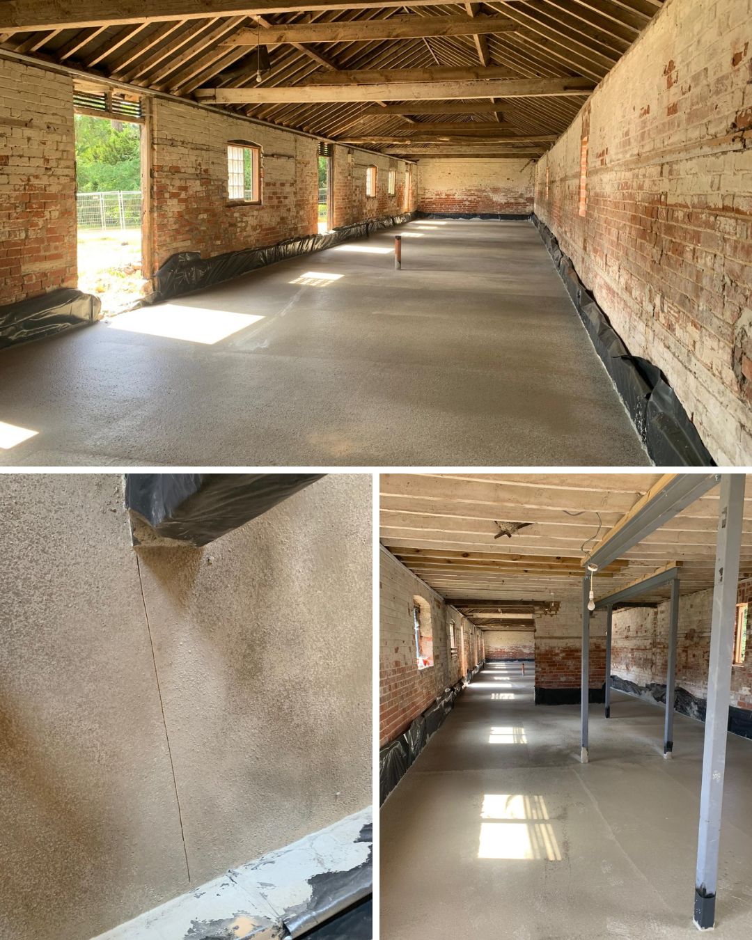 Flowing concrete floor installation with expansion joints in Sewards End by Co-Dunkall Ltd