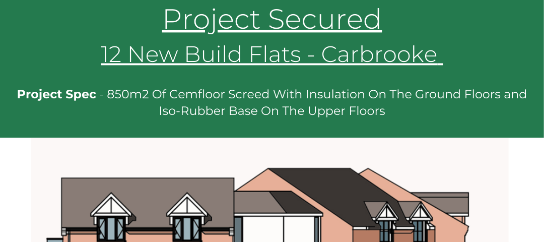 Cemfloor screed installation Norfolk at Carbrooke construction site