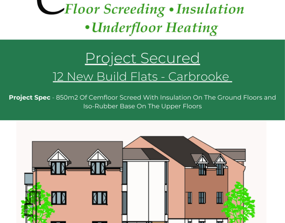 Cemfloor screed installation Norfolk at Carbrooke construction site