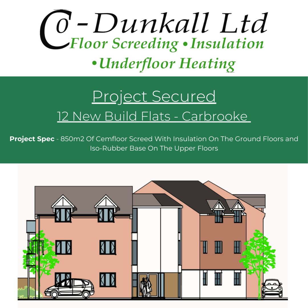 Cemfloor screed installation Norfolk at Carbrooke construction site